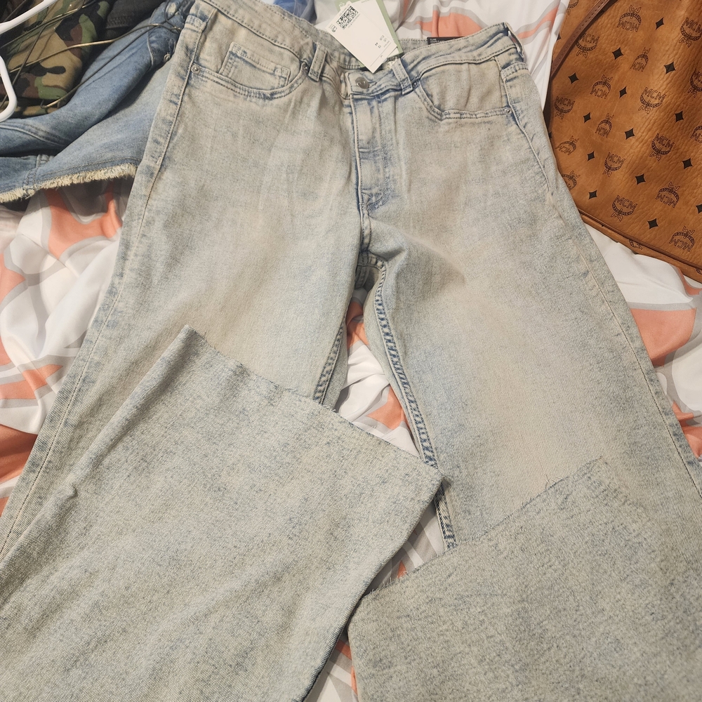 Womens Light Blue Flare Jeans